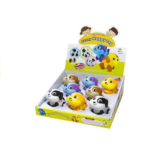  Funny Happy Dog Clockwork Wind Up Toy Moving Running Cene