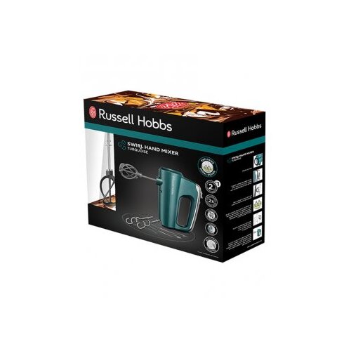 Russell Hobbs 25891-56 Swirl Turquoise Ručni mikser sa 5 nastavaka i kutijom za odlaganje Slike