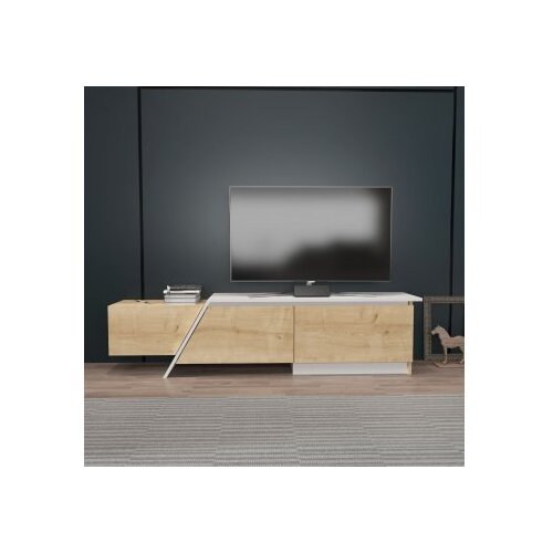 Hanah home tv polica zonas sapphire oak white Cene