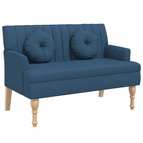  Klupa s jastucima plava 113 x 64,5 x 75,5 cm od tkanine Slike