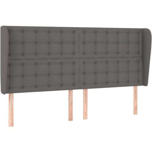  Uzglavlje s u&amp;scaron;ima sivi 203x23x118/128 cm od umjetne kože Slike
