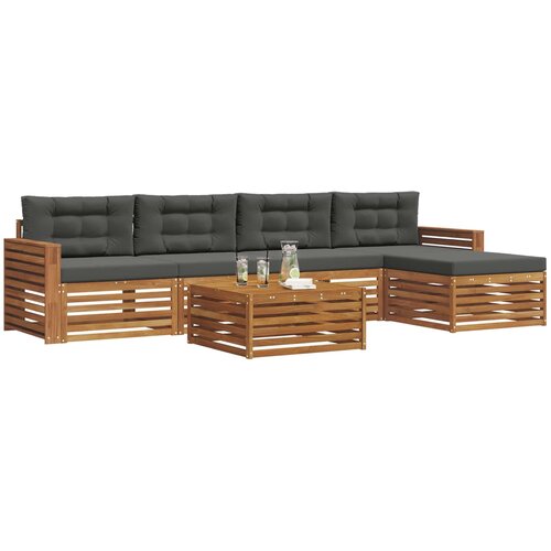  Set vanjskih sofa 6 kom. Prirodna i antracit Slike