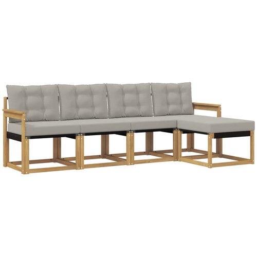vidaXL Zunanja garnitura za sedenje 5 pcs Bela in svetlo siva, (5000282263) Cene