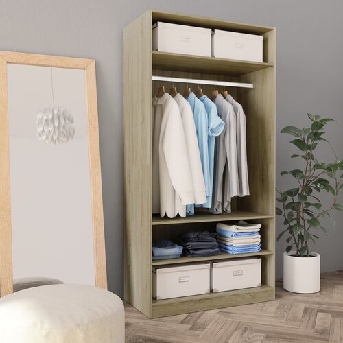  Garderobna omara sonoma hrast 100x50x200 cm iverna plo&amp;scaron;ča Slike