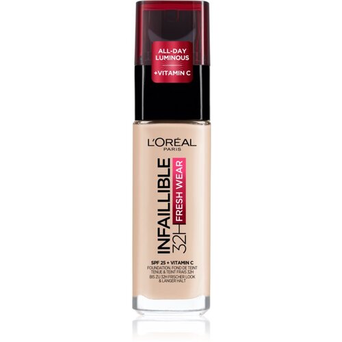 L´Oréal Paris Infaillible 32H Fresh Wear dolgoobstojni tekoči puder odtenek 015 Porcelain 30 ml Cene