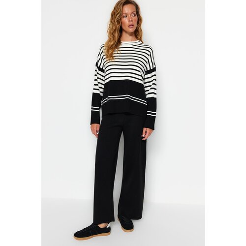 Trendyol Black Wide Fit Knitwear Top and Bottom Set Slike