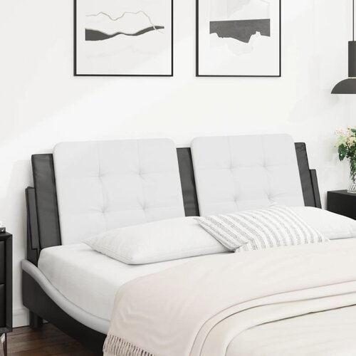 VidaXL Jastuk za uzglavlje bijelo-crni 160 cm od umjetne kože Slike