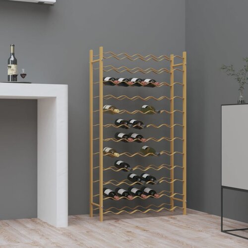 vidaXL Stojalo za vino za 72 steklenic zlata kovina Cene