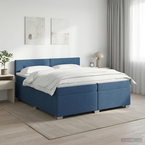  Boxspring krevet s madracem Plava 200 x 200 cm Tkanina Cene