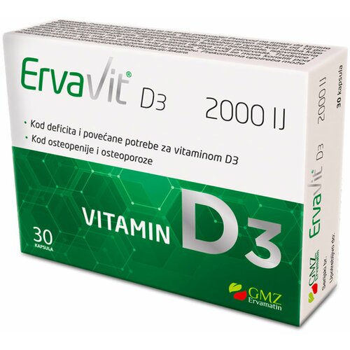 GMZ Ervamatin ervavit vitamin D3 2000 iu 30/1 127528 Slike