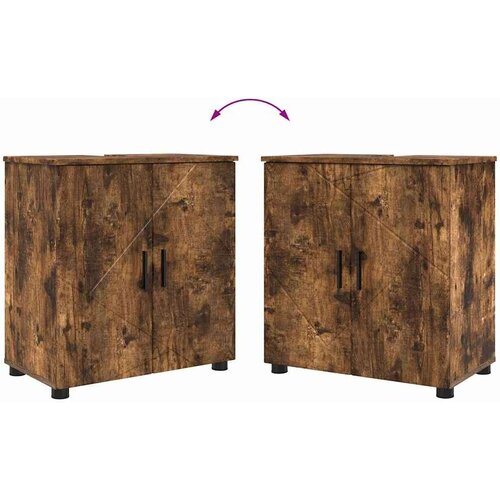 VidaXL Kupaonski ormar s policom Dimljeni hrast 61 x 35 x 64 cm Slike