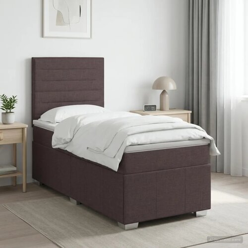  Boxspring krevet s madracem Tamno smeđa 90 x 200 cm Tkanina - Tamno smeđa 90 x 200 cm Dizajn linija Slike