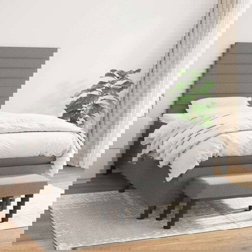 Box spring postelja z vzmetnico temno siva 80x200 cm blago, (20901520) Cene
