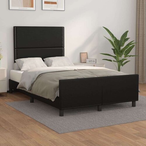  Okvir za krevet s uzglavljem crni 120 x 200 cm od umjetne kože Slike