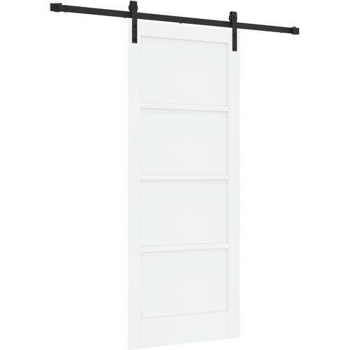  Klizna vrata Bijela i crna 83 x 202 cm Masivna borovina Slike