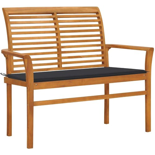  Klop z antracitno blazino 112 cm trdna tikovina Cene