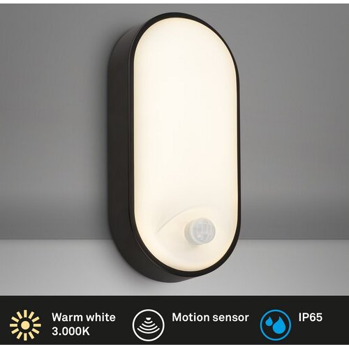 BRILO LED spolja&amp;scaron;nje zidno svetlo sa senzorom pokreta LED/12W/230V IP65 crno Slike