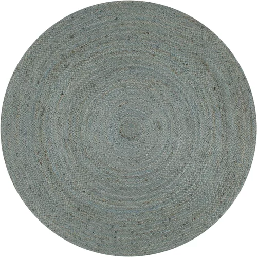 vidaXL Ručno rađeni tepih od jute okrugli 90 cm maslinastozeleni