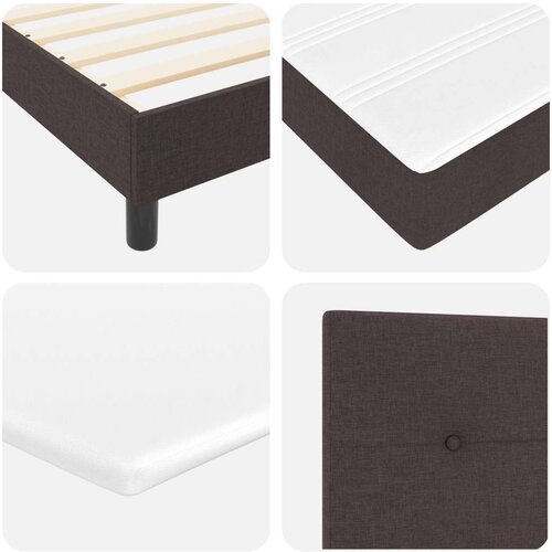 Box Spring Krevet s Madracem Tamno Smeđi 90x190 cm Tkanina Slike