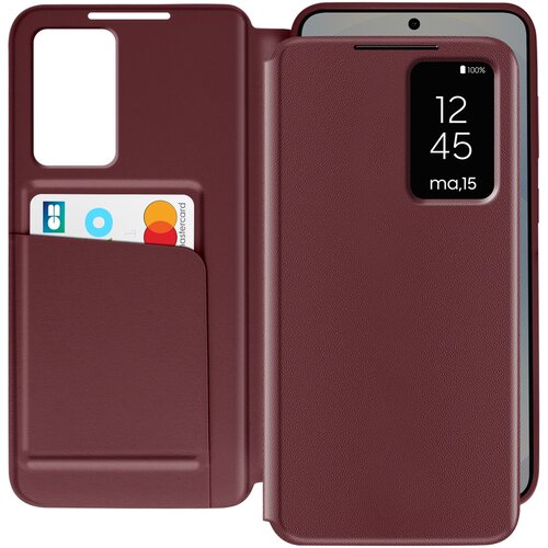 AVIZAR Usnjeno ohi&scaron;je za Galaxy S25 Display Window Card Holder, Bordeaux, (5000014814) Cene