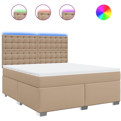 vidaXL Box spring postelja z vzmetnico kapučino 180x200cm umetno usnje, (21310352) Cene