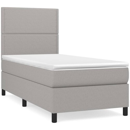 VidaXL Box spring postelja z vzmetnico svetlo siva 80x200 cm blago, (20901073) Slike