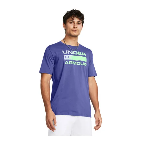 Under Armour UA Team Issue Wordmark SS Shirt, Starlight/Matrix Green - S, (21576521)