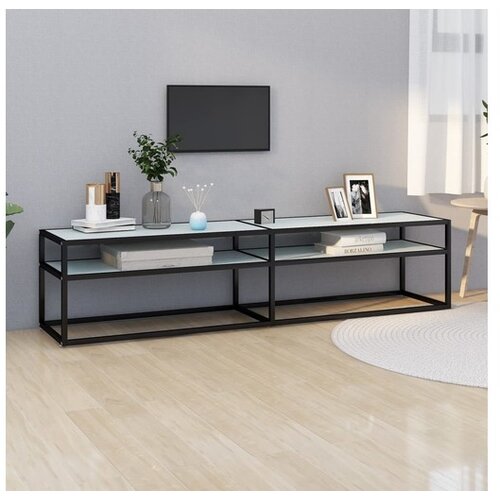  TV omarica beli marmor 180x40x40,5 cm kaljeno steklo Slike