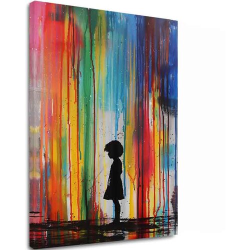  Slika RAINBOW SILHOUETTE na platnu | Poslikana struktura Slike