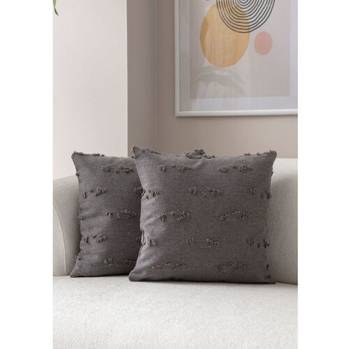 WALLXPERT tuffet - grey v6 grey cushion cover set (2 pieces) Cene