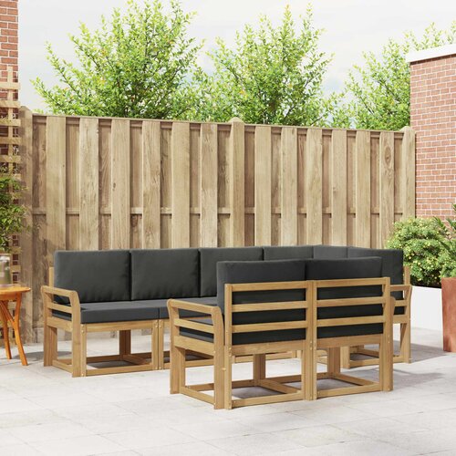  Set vanjskih sofa 7 kom. Bijela i antracit Poliester Smeđa 249 x 130,5 x 73 cm Slike