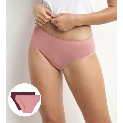 DIM BODY TOUCH MIDI BRIEF 2x - Women&amp;#039;s socks 2 pcs - purple - light pink Slike