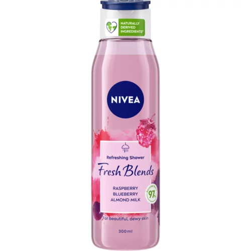 Nivea Fresh Blends Raspberry osvežujoč gel za prhanje s sadnim vonjem 300 ml za ženske