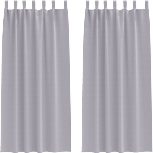 vidaXL Zavjese sa zavjesama 2 pcs Metalna siva 245 x 140 cm Poliester Cene