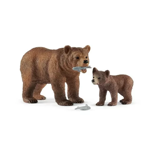 Schleich 42473 - Wild Life - Mama medvedka grizli z mladičem