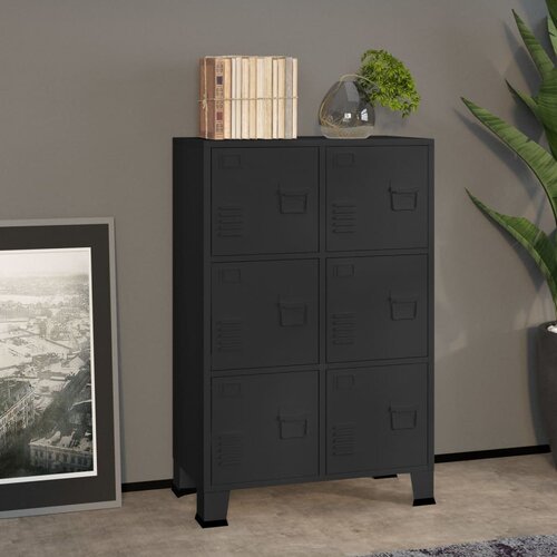 The Living Store Industrijska omara črna 75x40x115 cm kovinska - Skrinja Za Shranjevanje, (21430918) Slike