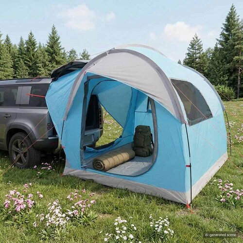 &amp;Scaron;ator za auto Plava 239 x 210 x 210 cm Poliester i čelik Slike