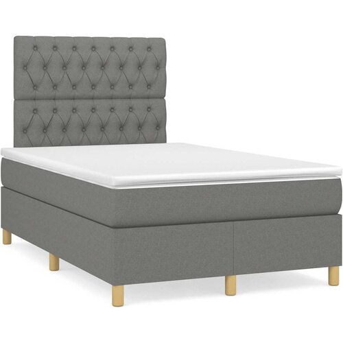  box spring s madracem LED tamnosivi 120 x 190 cm tkanina Cijene