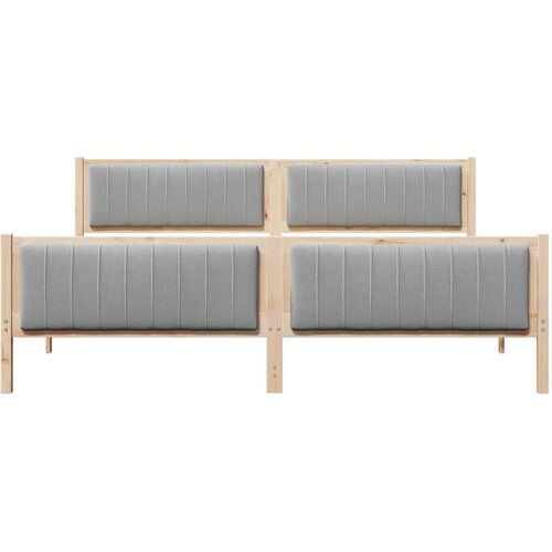  Okvir kreveta s uzglavljem Smeđa i svijetlo siva 200 x 200 cm Slike