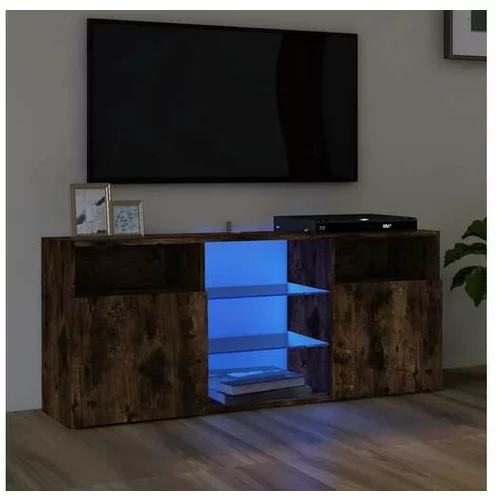  TV omarica z LED lučkami dimljeni hrast 120x30x50 cm
