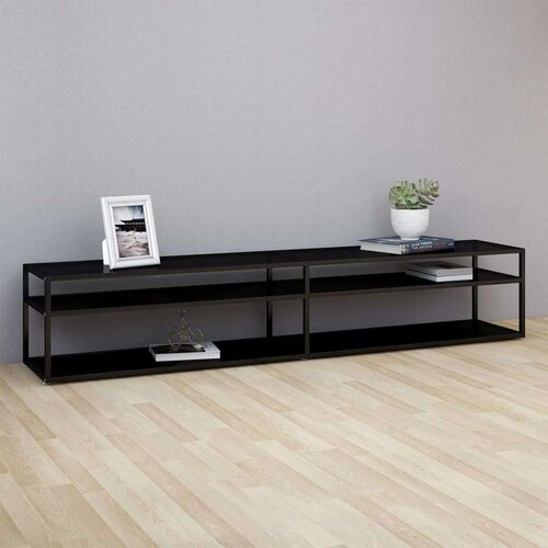 TV ormarić crni 220 x 40 x 40 5 cm od kaljenog stakla Cijene