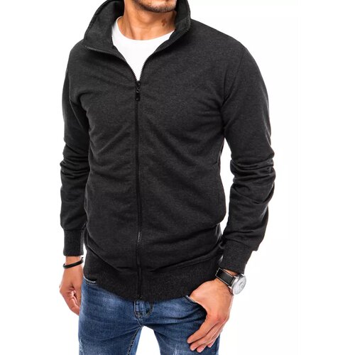 DStreet men's zipped sweatshirt dark gray BX5087 Slike