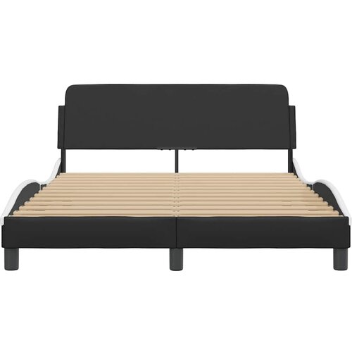  Okvir za krevet Dover crno-bijeli 140x190 cm umjetna koža Slike