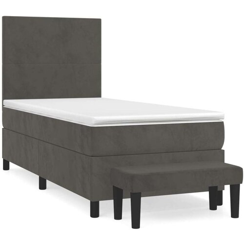 Box spring krevet s madracem tamnosivi 80 x 200 cm bar&amp;scaron;unasti Slike