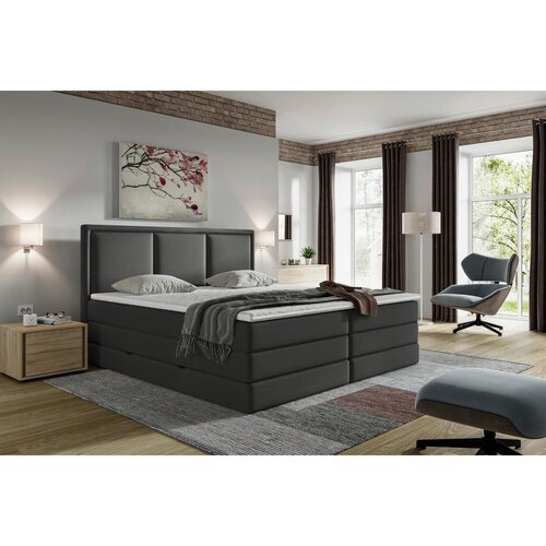 MID.YOU POSTELJA BOXSPRING 200 cm x 220 cm , tekstil antracit Cene