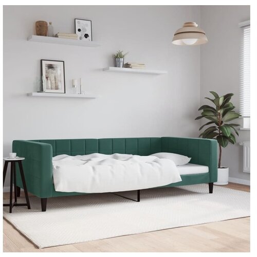 VidaXL Dnevni krevet tamnozeleni 100 x 200 cm bar&amp;scaron;unasti Slike