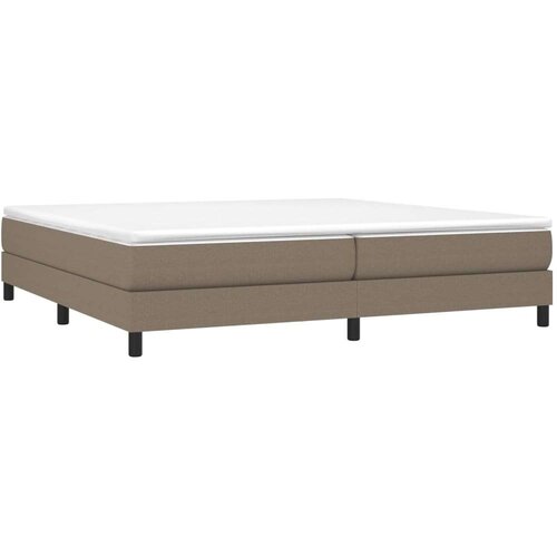  Krevet s oprugama i madracem smeđesivi 200x200 cm od tkanine Slike