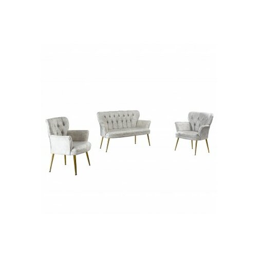 Atelier Del Sofa sofa i dve fotelje paris gold metal cream Slike