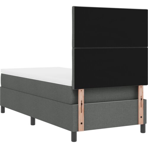 VidaXL Krevet sa oprugom s madracem i LED tamno siva 90x190 cm tkanina Slike