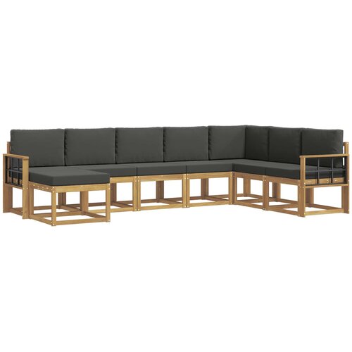  Set vanjskih sofa 8 kom. Bijela i antracit Smeđa 306 x 187,5 x 73 cm Slike